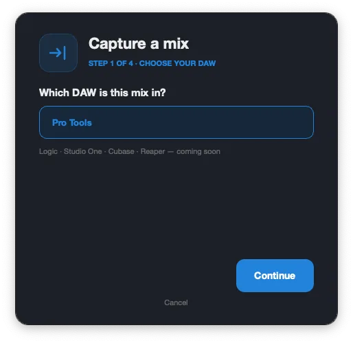 MIXPrep Capture a mix, choose your DAW